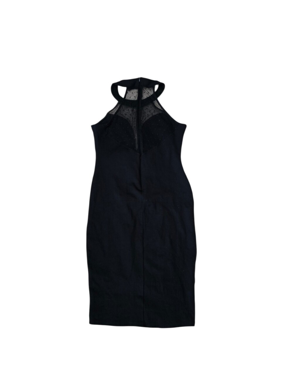 Shinestar Black Mesh Polka Dot Bodycon Cocktail Dress Women’s Medium - Picture 3 of 9